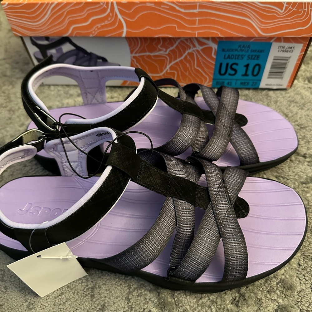 J Sport- Kaia blk/purple sandals